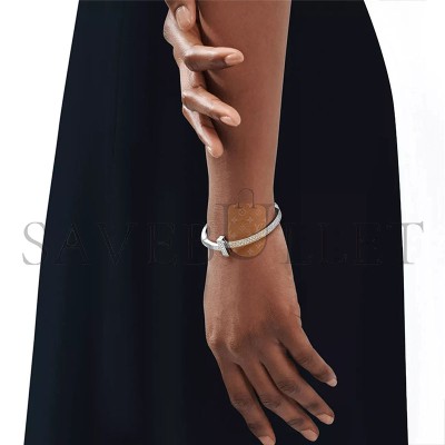 TIFFANY TT1 WIDE DIAMOND HINGED BANGLE IN WHITE GOLD 68127394